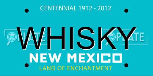 WHISKY New Mexico License Plate