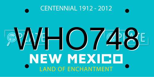 WHO748 New Mexico License Plate