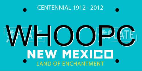 WHOOPC New Mexico License Plate