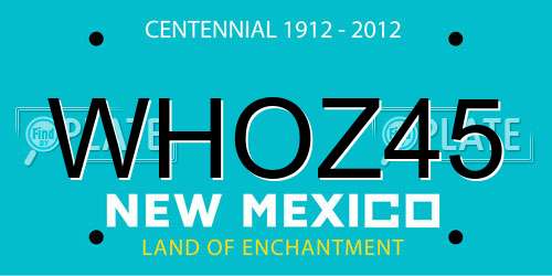 WHOZ45 New Mexico License Plate