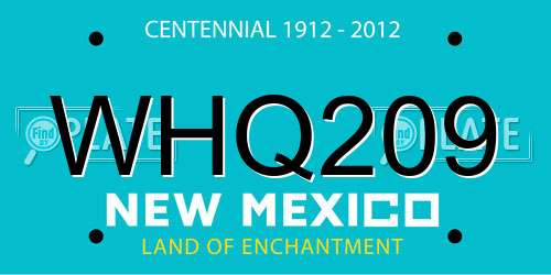 WHQ209 New Mexico License Plate