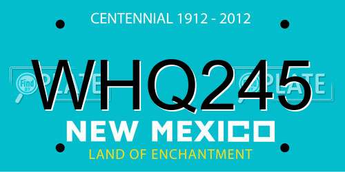 WHQ245 New Mexico License Plate