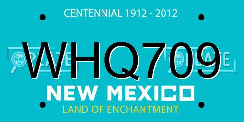 WHQ709 New Mexico License Plate