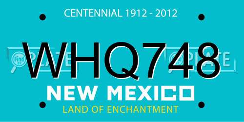 WHQ748 New Mexico License Plate