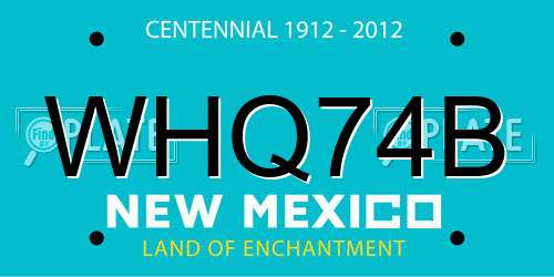 WHQ74B New Mexico License Plate