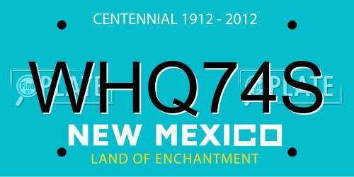 WHQ74S New Mexico License Plate