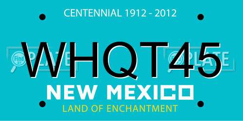 WHQT45 New Mexico License Plate