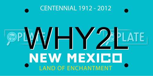 WHY2L New Mexico License Plate
