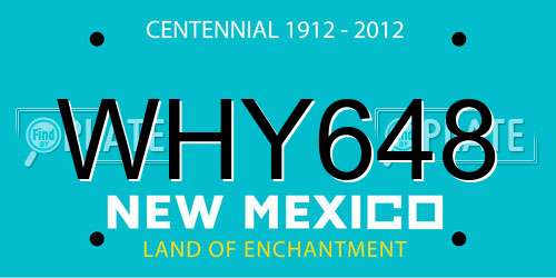 WHY648 New Mexico License Plate