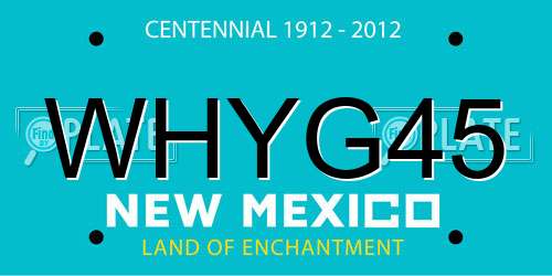 WHYG45 New Mexico License Plate