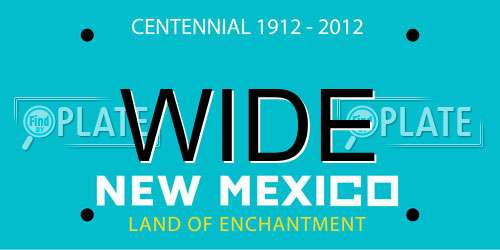 WIDE New Mexico License Plate