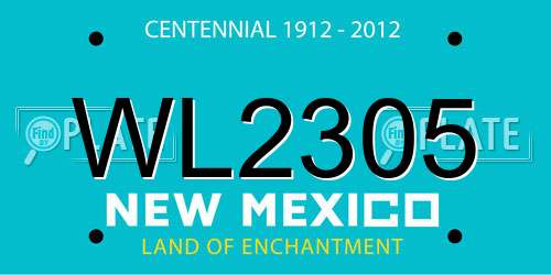 WL2305 New Mexico License Plate