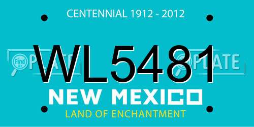 WL5481 New Mexico License Plate