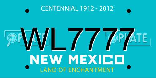 WL7777 New Mexico License Plate