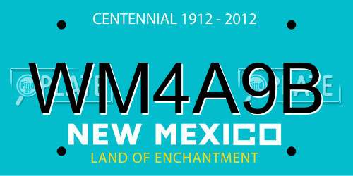 WM4A9B New Mexico License Plate