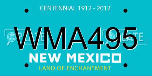 WMA495 New Mexico License Plate