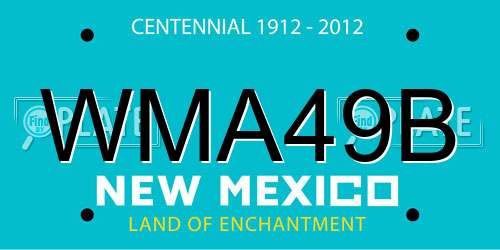 WMA49B New Mexico License Plate