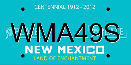 WMA49S New Mexico License Plate