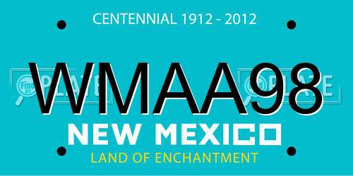 WMAA98 New Mexico License Plate