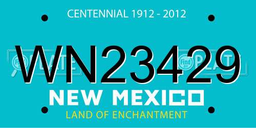 WN23429 New Mexico License Plate
