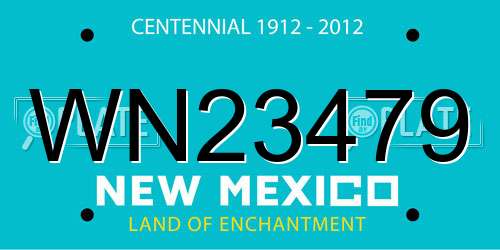 WN23479 New Mexico License Plate