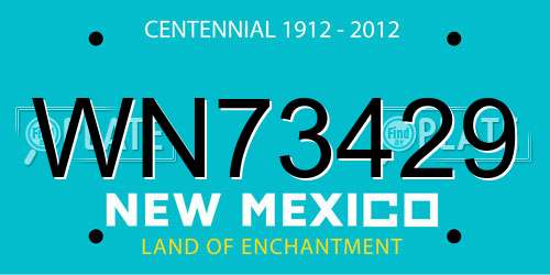 WN73429 New Mexico License Plate