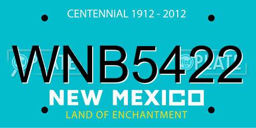WNB5422 New Mexico License Plate