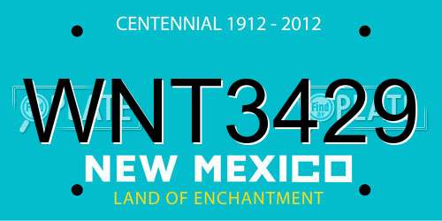 WNT3429 New Mexico License Plate