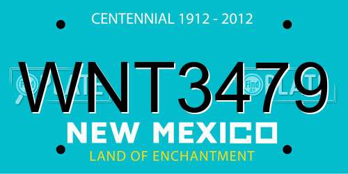 WNT3479 New Mexico License Plate
