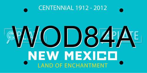 WOD84A New Mexico License Plate