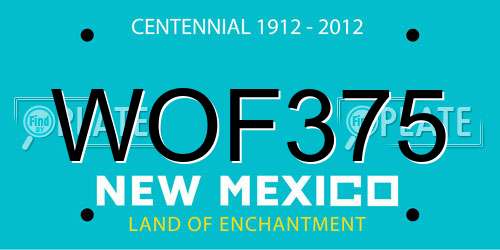 WOF375 New Mexico License Plate