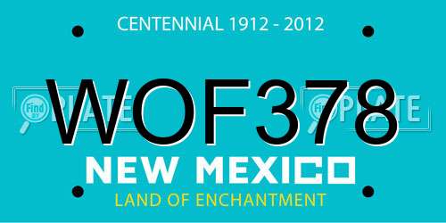 WOF378 New Mexico License Plate