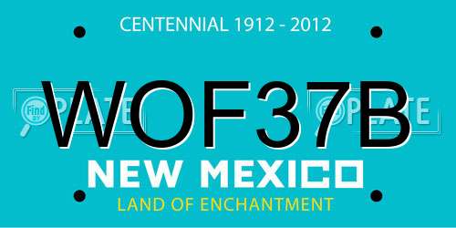 WOF37B New Mexico License Plate