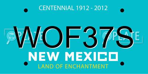 WOF37S New Mexico License Plate