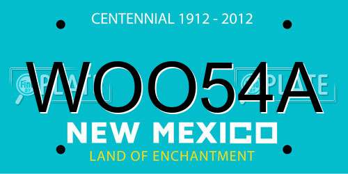 WOO54A New Mexico License Plate