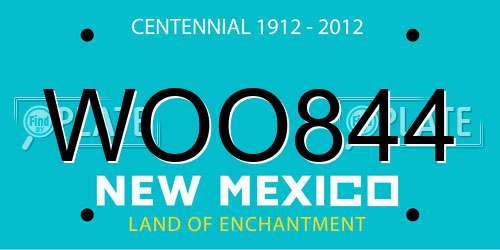 WOO844 New Mexico License Plate