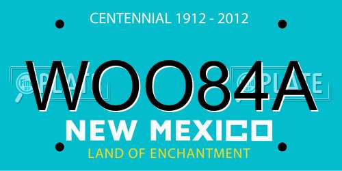 WOO84A New Mexico License Plate