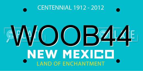 WOOB44 New Mexico License Plate