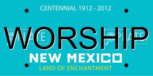 WORSHIP New Mexico License Plate