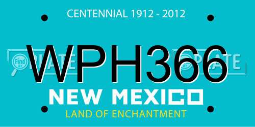 WPH366 New Mexico License Plate