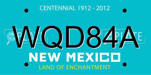 WQD84A New Mexico License Plate