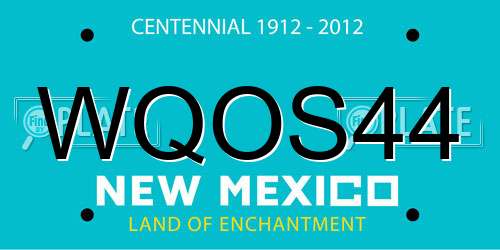 WQOS44 New Mexico License Plate
