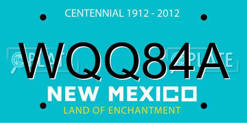 WQQ84A New Mexico License Plate