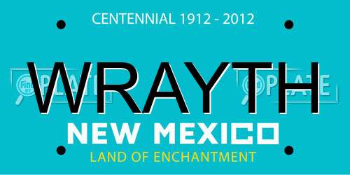WRAYTH New Mexico License Plate