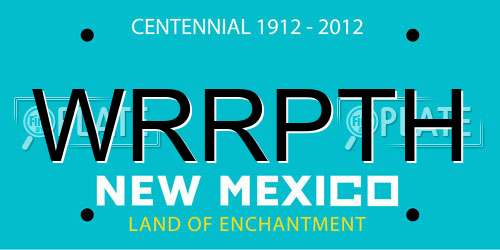 WRRPTH New Mexico License Plate