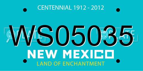 WS05035 New Mexico License Plate