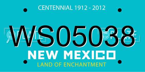 WS05038 New Mexico License Plate