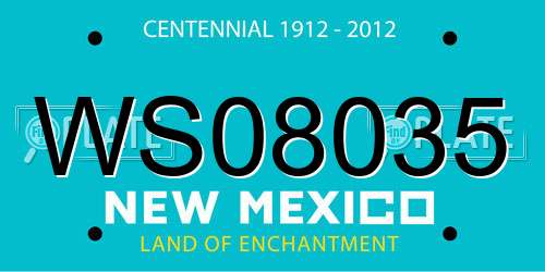 WS08035 New Mexico License Plate