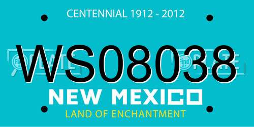 WS08038 New Mexico License Plate