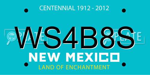 WS4B8S New Mexico License Plate